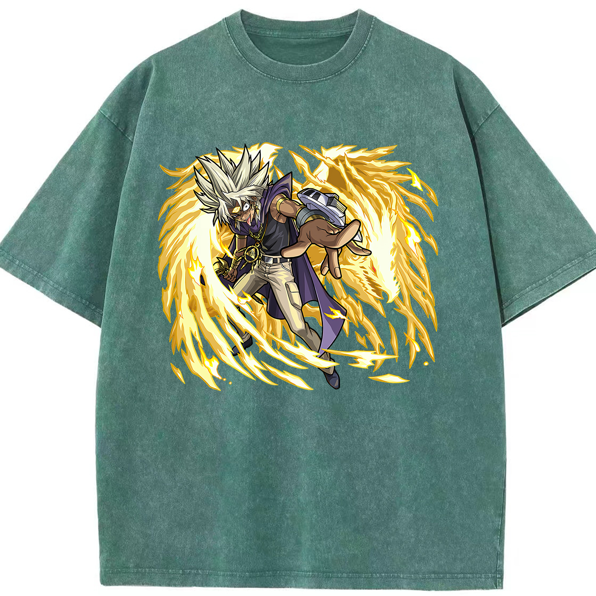 （画像用） 遊☆戯☆王 Yu-Gi-Oh! 綿100% ヴィンテージ風 半袖Tシャツ（フロントプリント）